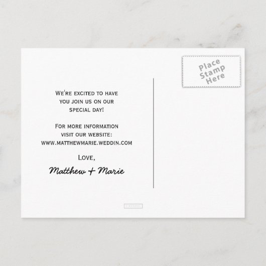 Carte Postale Faire-part Automne Feuilles Mariage Rustique Sauver La Date (Dos)