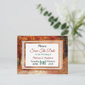 Carte Postale Faire-part Automne Feuilles Mariage Sauvez la date (Debout devant)