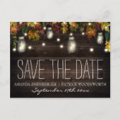 Carte Postale Faire-part Automne Firefly Mason Jar Mariage Enregistrer les  (Devant)
