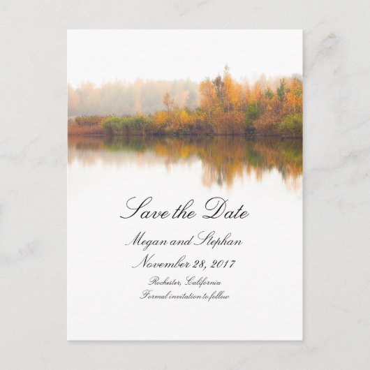 Carte Postale Faire-part Automne rustique Enregistrer la date (Devant)