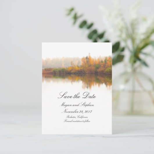 Carte Postale Faire-part Automne rustique Enregistrer la date (Debout devant)