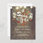Carte Postale Faire-part Automne rustique Enregistrer la date (Devant / Derrière)