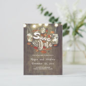 Carte Postale Faire-part Automne rustique Enregistrer la date (Debout devant)