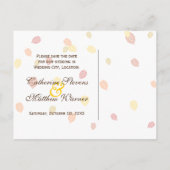 Carte Postale Faire-part Automne Tombant Feuille Mariage Enregistrer La Dat (Dos)