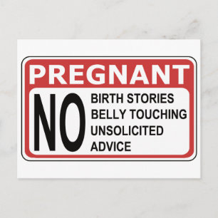 CARTE POSTALE FAIRE-PART AVERTISSEMENT FEMME ENCEINTE