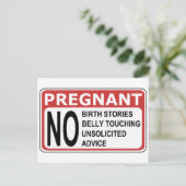 CARTE POSTALE FAIRE-PART AVERTISSEMENT FEMME ENCEINTE (Debout devant)