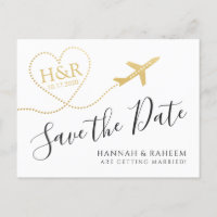 Avion avec Coeur Destination Mariage Date de sauve