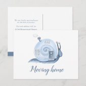 Carte Postale Faire-part Avis préalable de déménagement escargot maison dém (Devant / Derrière)