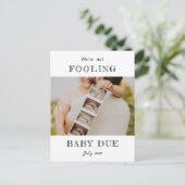 Carte Postale Faire-part Avril Fools Grossesse révélation/ naissance (Debout devant)