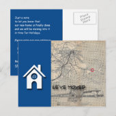 Carte Postale Faire-part B Nous avons déplacé House Map Remplacer par votre (Devant / Derrière)