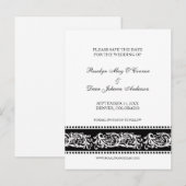 Carte Postale Faire-part B&W défiler mariage personnalisé enregistrer la da (Devant / Derrière)