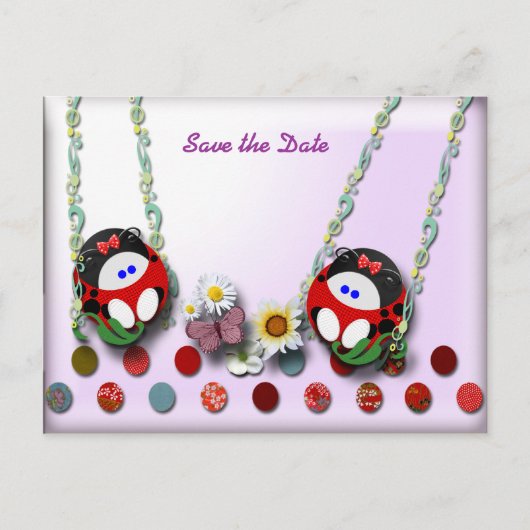 Carte Postale Faire-part Babies Ladybug (Devant)