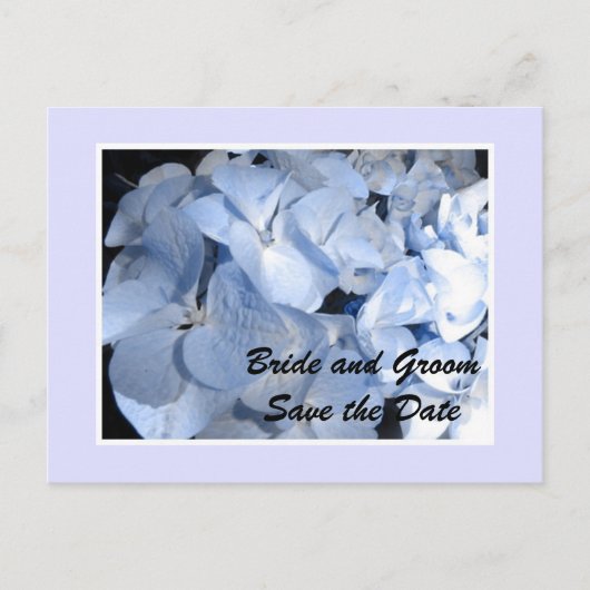 Carte Postale Faire-part Baby Blue Hydrangea Enregistrer la date (Devant)