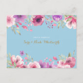 Carte Postale Faire-part Baby Boy Floral Script Photo Merci Naissance (Dos)