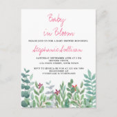 Carte Postale Faire-part Baby in Bloom Baby Shower Eucalyptus et verdure  (Devant)