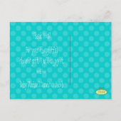 Carte Postale Faire-part Baby monogram merci, pois (Dos)