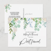 Carte Postale Faire-part Baby shower Aquarelle Reportée Verdure Florale (Devant / Derrière)