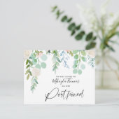 Carte Postale Faire-part Baby shower Aquarelle Reportée Verdure Florale (Debout devant)