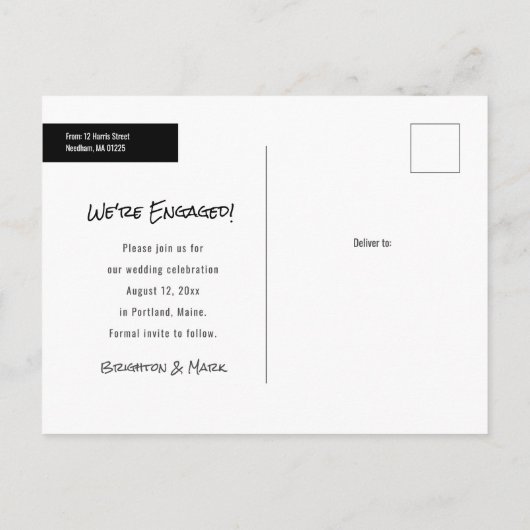 Carte Postale Faire-part Bague au Nouvel An Photo (Dos)