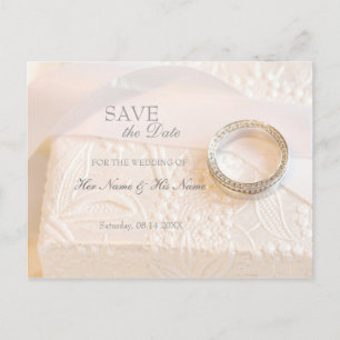 Carte Postale Faire-part Bague de diamants mariages Enregistrer la date Inv