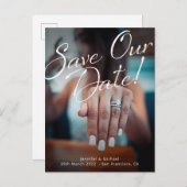 Carte Postale Faire-part Bague de fiançailles personnalisée avec photo de n (Devant / Derrière)