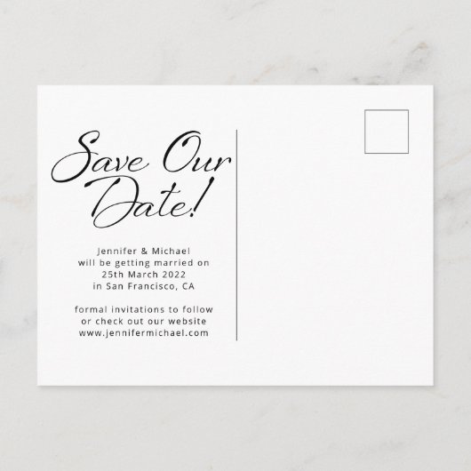 Carte Postale Faire-part Bague de fiançailles personnalisée avec photo de n (Dos)