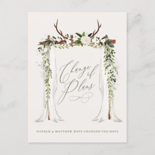 Carte Postale Faire-part Bague rustique de ferme et eucalyptus élégant chic