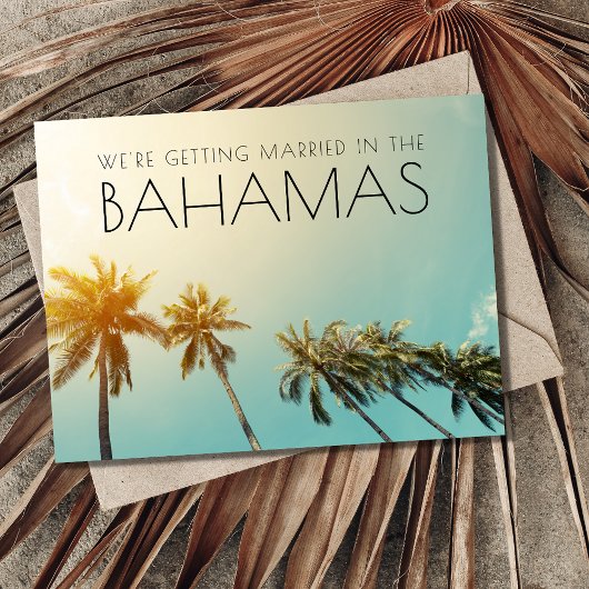 Carte Postale Faire-part Bahamas Destination Wedding Tropical Enregistrer l