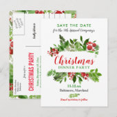 Carte Postale Faire-part Baie Rouge | Dîner de Noël | Fête de Fêtes (Devant / Derrière)