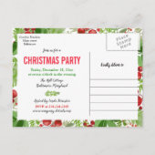 Carte Postale Faire-part Baie Rouge | Dîner de Noël | Fête de Fêtes (Dos)