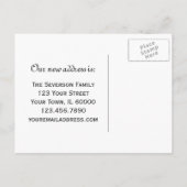 Carte Postale Faire-part Baise blanche sur le changement d'adresse en noir (Dos)