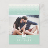 Carte Postale Faire-part Baisers Hippocampes Amour Cœurs Plage Sauver La Da (Devant)