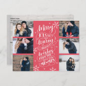 Carte Postale Faire-part Baisers Joyeux Vœux Chaleureux Enregistrer la date (Devant / Derrière)