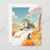 Carte Postale Faire-part Balade en Citrouille lunaire (Devant / Derrière)