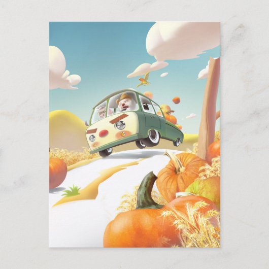 Carte Postale Faire-part Balade en Citrouille lunaire (Devant)