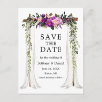 Baldaquin de mariage Arche aquarelle florale viole