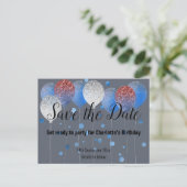 CARTE POSTALE FAIRE-PART BALLONS BLANCS BLEUS BLEUS BLEUS MARINE ENREGISTRE (Debout devant)