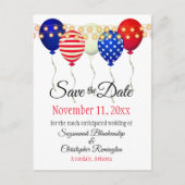 Carte Postale Faire-part Ballons patriotiques Mariage Enregistrer La Date P (Devant)