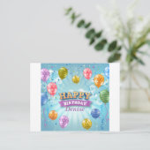 Carte Postale Faire-part Ballons pour fête d'anniversaire (Debout devant)