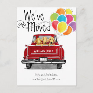 Carte Postale Faire-part Balloons vintages pour camions rouges Chiens du La