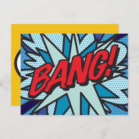 Carte Postale Faire-part BANG Votre Bulle de Texte Message Fun Rétro (Devant / Derrière)