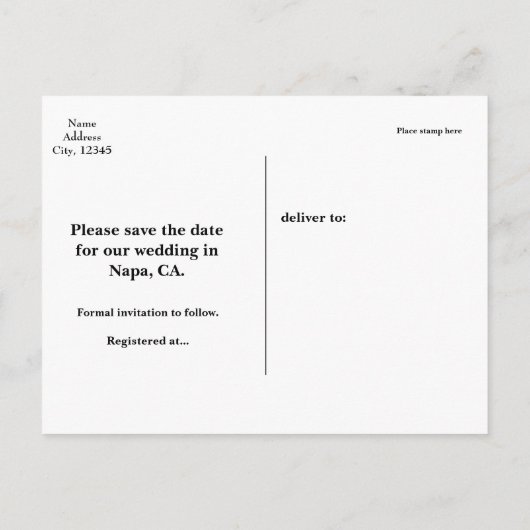 Carte Postale Faire-part Bannière de Parties scintillant Gold PHOTO ENREGIS (Dos)