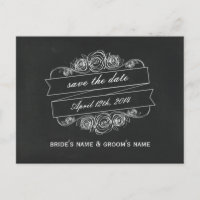 Bannière de rose inspirée de la craie, faire part