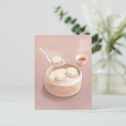 Carte Postale Faire-part Bao Baby - Tea Time Bao Buddies (Debout devant)