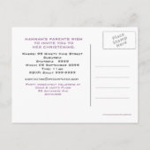 Carte Postale Faire-part Baptême Christening Bird Trio in Tree Party Invita (Dos)