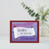 Carte Postale Faire-part Bar Mitzvah Enregistrer la date (Debout devant)