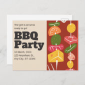 Carte Postale Faire-part Barbecue (Devant / Derrière)