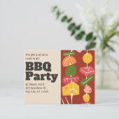 Carte Postale Faire-part Barbecue (Debout devant)