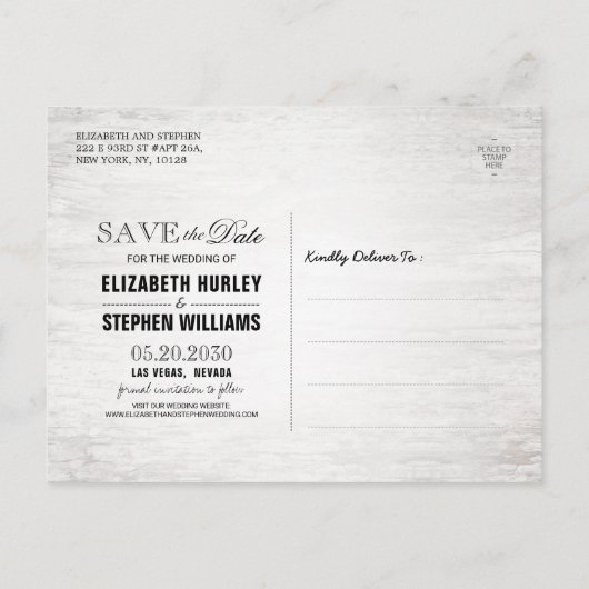 Carte Postale Faire-part Barn Bois Burlap Dentelle Floral Mariage Enregistr (Dos)