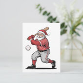 Carte Postale Faire-part Baseball de Noël jouant au Père Noël Sport (Debout devant)